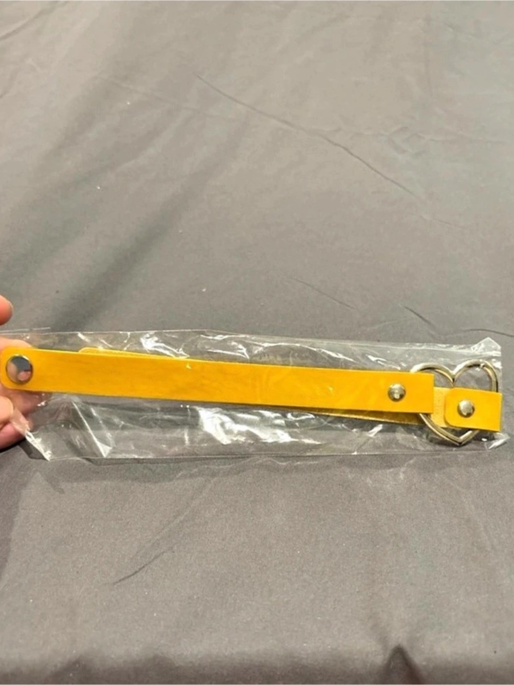 Yellow Heart Hardware Choker Necklace NWT